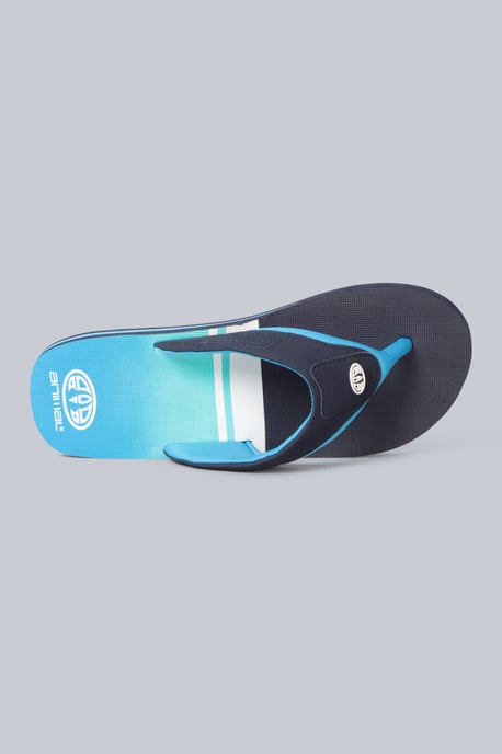 'Jekyl' Men's Flip Flops with Soft Padded Upper straps Slip-on Beach Sandals Outdoors Dark Blue - Image 3