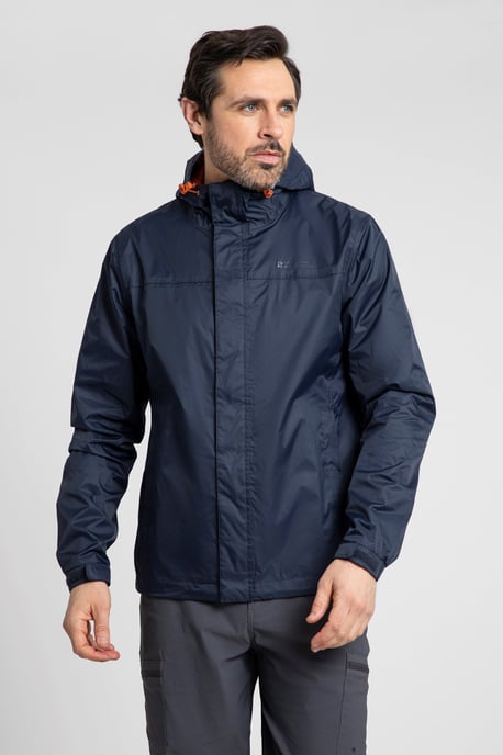 'Torrent' Men's Rain Jacket with Zipped Pockets Waterproof Adjustable Hem Navy - Image 1