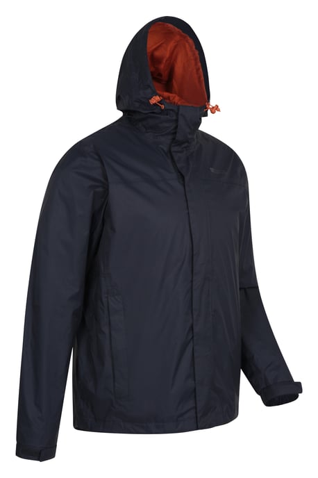 'Torrent' Men's Rain Jacket with Zipped Pockets Waterproof Adjustable Hem Navy - Image 4