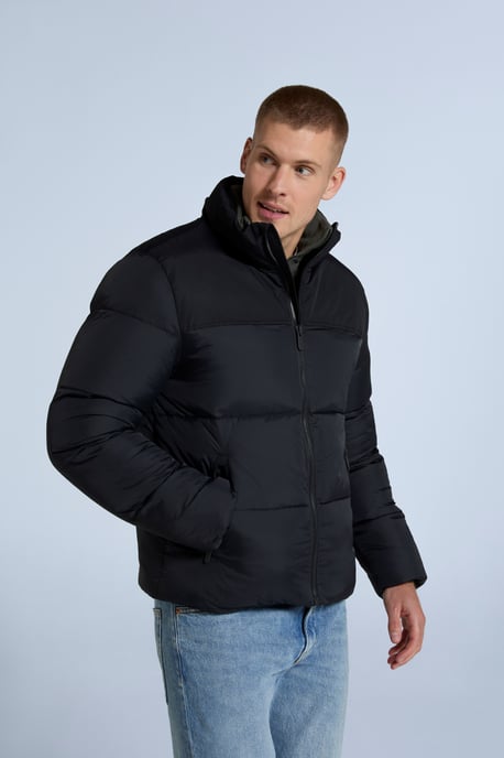 'Volt' Men’s Padded Jacket Water Resistant Thermal Coat Black - Image 4