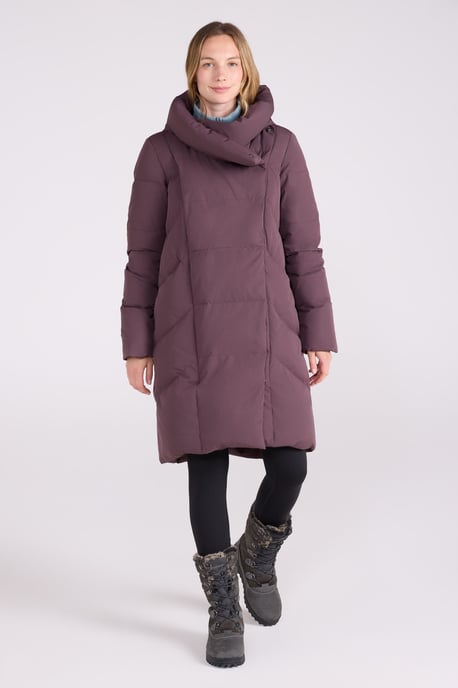 Women's Cosy Wrap Down Padded Jacket Water Resistant Warm Puffer Winter Coat Burgundy - Image 2