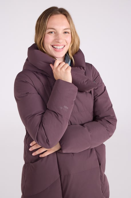 Women's Cosy Wrap Down Padded Jacket Water Resistant Warm Puffer Winter Coat Burgundy - Image 3