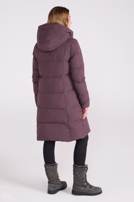Women's Cosy Wrap Down Padded Jacket Water Resistant Warm Puffer Winter Coat Burgundy - Image 5