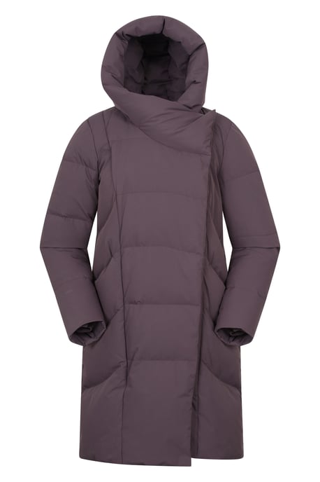 Women's Cosy Wrap Down Padded Jacket Water Resistant Warm Puffer Winter Coat Burgundy - Image 6