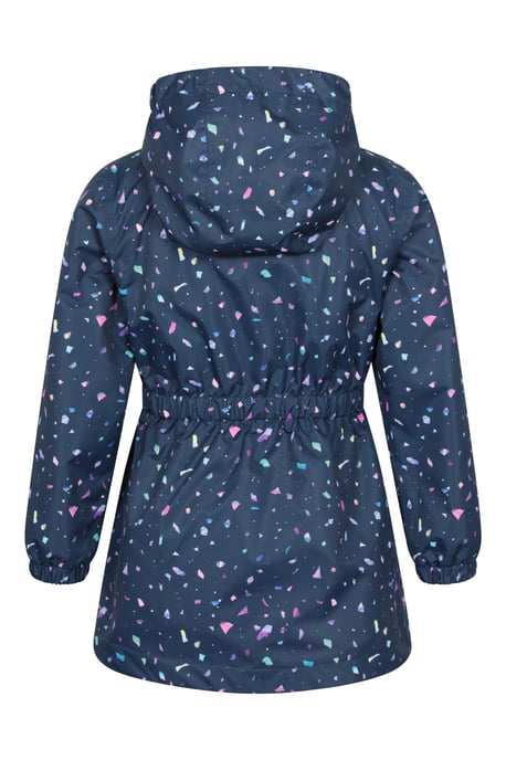 'Dale' Kids Printed Jacket with Taped Seams Multiple Pockets Waterproof Everyday Coat Navy - Image 3