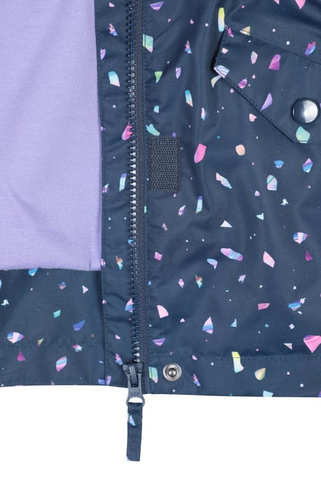 'Dale' Kids Printed Jacket with Taped Seams Multiple Pockets Waterproof Everyday Coat Navy - Image 5