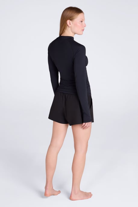 Women's Rash Vest Quick Drying Sun Protection Stretchy Swimming Top Black - Image 4