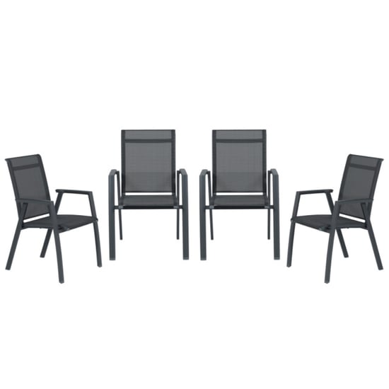 Garden Impressions Gala tuinstoelen set van 4 carbon black - Image 1