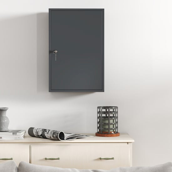 4goodz Medicijnkastje metaal ehbo-kastje met slot 14x30x46 cm grijs - Image 3