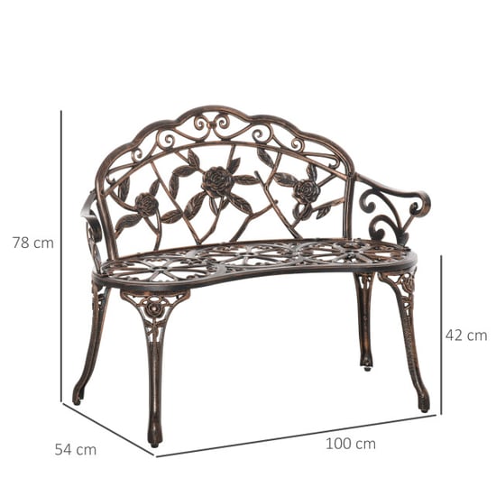 4goodz 2-zits tuinbank van gegoten aluminium bloem-decor rugleuning - Image 4