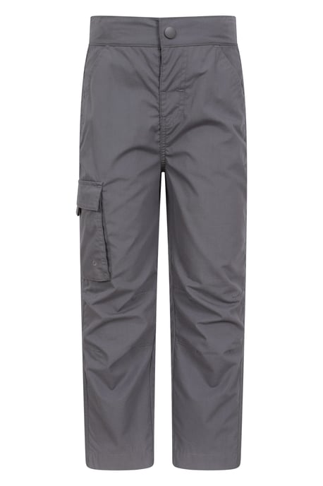 'Active' Kids Trousers with Multiple Pockets Hook & Loop Closure Quick Drying Pants Dark Grey - Image 1