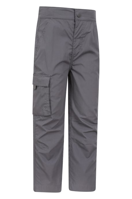 'Active' Kids Trousers with Multiple Pockets Hook & Loop Closure Quick Drying Pants Dark Grey - Image 2