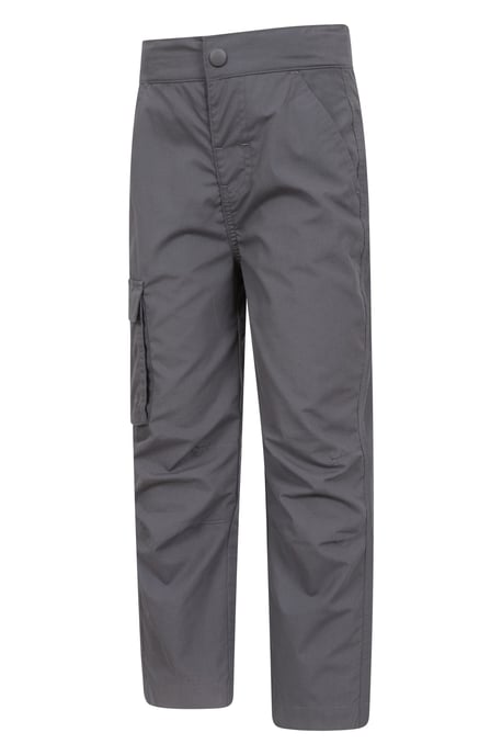 'Active' Kids Trousers with Multiple Pockets Hook & Loop Closure Quick Drying Pants Dark Grey - Image 4