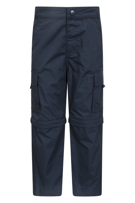 'Active' Kids Convertible Trousers Fade Resistant Outdoor Hiking Zip Off Pants Navy - Image 1