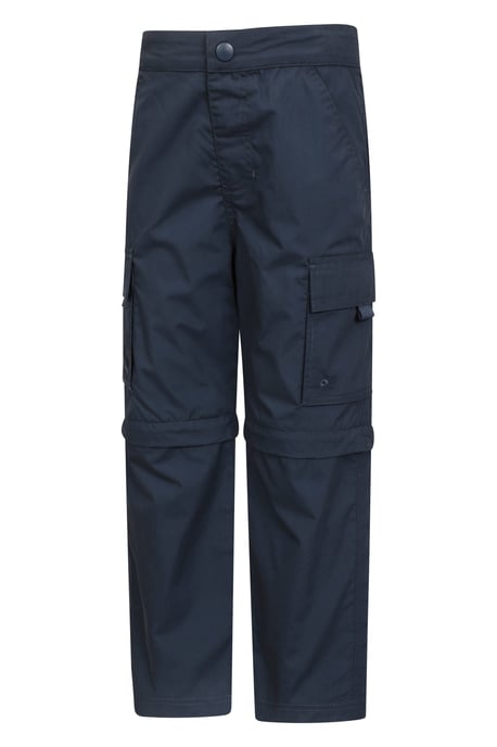 'Active' Kids Convertible Trousers Fade Resistant Outdoor Hiking Zip Off Pants Navy - Image 3