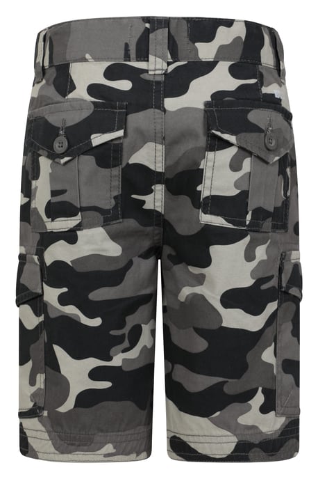 'Camo' Kids Cargo Shorts Cotton Multiple Pockets Comfy Casual Bottoms Black - Image 3