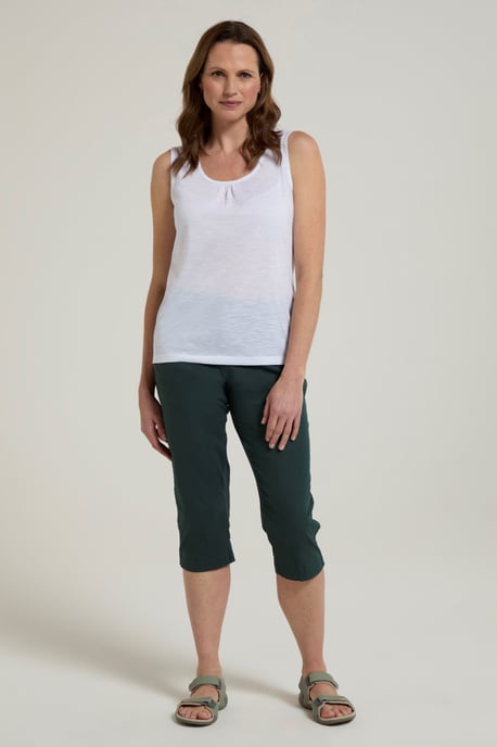 'Coastal' Women's Capri Pants Stretchy Breathable Short Trousers Green - Image 2