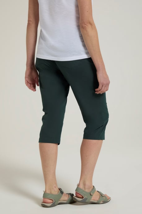 'Coastal' Women's Capri Pants Stretchy Breathable Short Trousers Green - Image 4