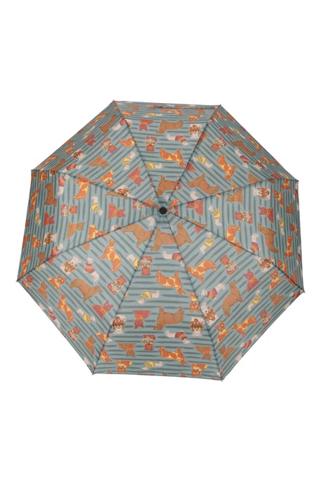 Unisex Walking Umbrella with Curved Handle Durable Beach Rain Brolly Teal - Image 4