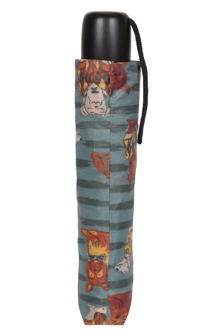 Unisex Walking Umbrella with Curved Handle Durable Beach Rain Brolly Teal - Image 5