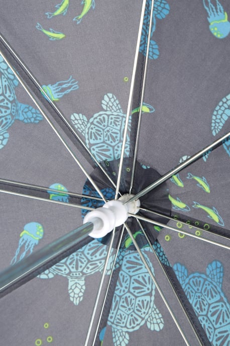 Kids Printed Umbrella with Plastic Handle Polyester Durable Rain Brolly Dark Blue - Image 3