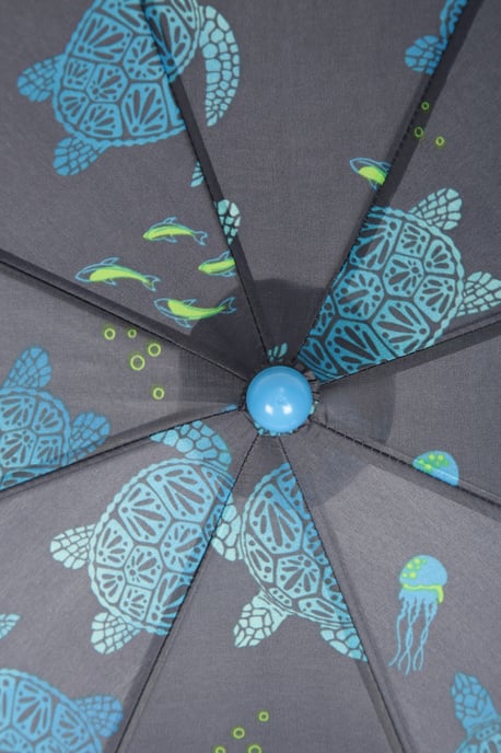 Kids Printed Umbrella with Plastic Handle Polyester Durable Rain Brolly Dark Blue - Image 4