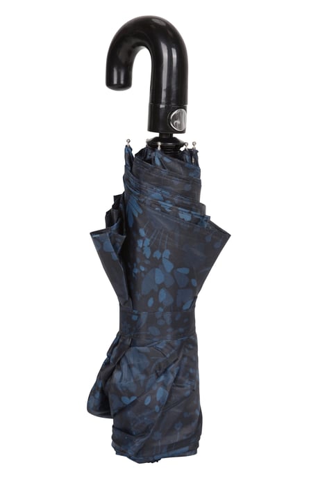 Unisex Walking Umbrella with Curved Handle Durable Beach Rain Brolly Dark Blue - Image 4