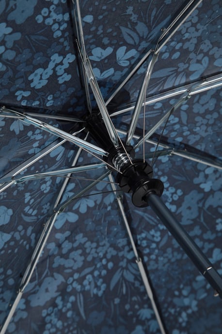 Unisex Walking Umbrella with Curved Handle Durable Beach Rain Brolly Dark Blue - Image 6