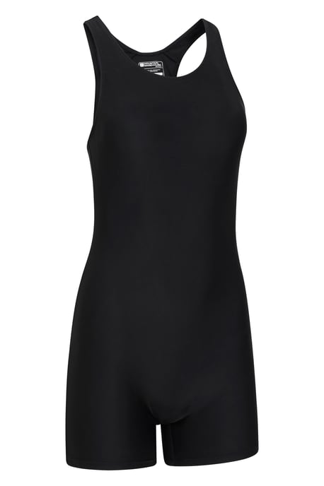'Shorty' Women's Legsuit with Removable Cups Chlorine Resistant Swimwear Black - Image 6