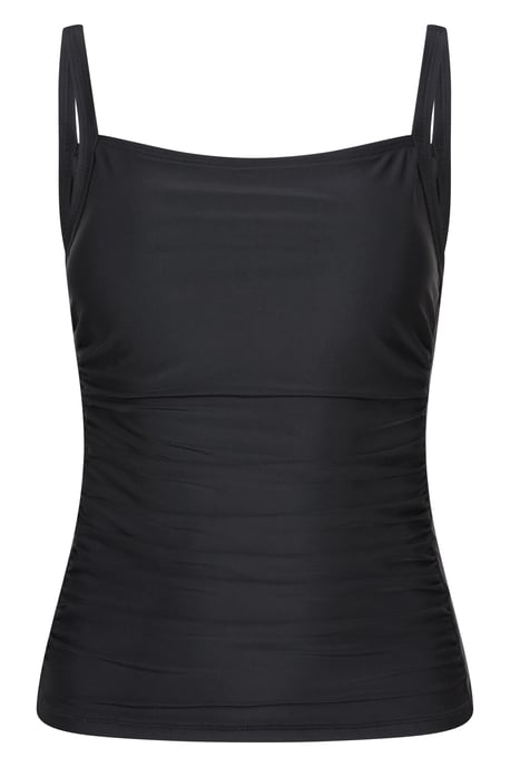 Women's Tummy Control Tankini Top Chlorine & Salt Water Resistant Swimwear Black - Image 2