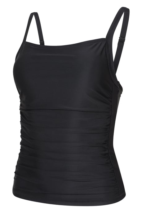 Women's Tummy Control Tankini Top Chlorine & Salt Water Resistant Swimwear Black - Image 5