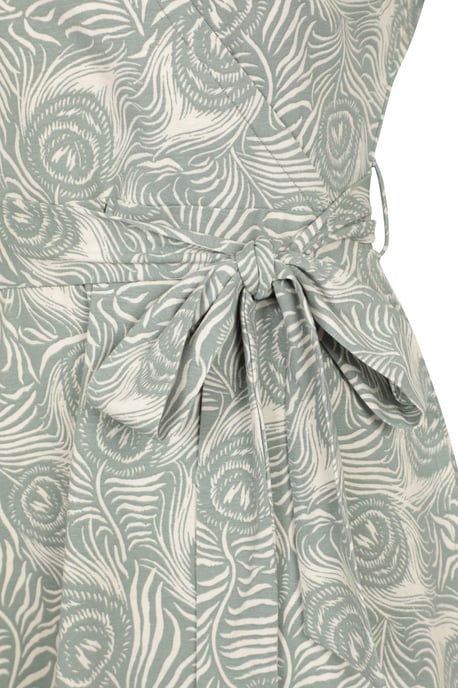 'Santorini' Women's Jersey Wrap Dress with Pockets Summer Comfy Outfit Olive - Image 3