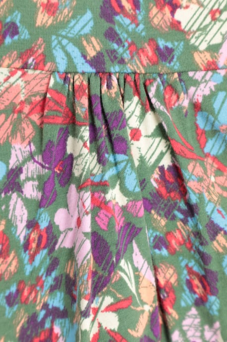 Orchid Patterned Women's UV Summer Dress with Side Pockets Holiday Beach Dress Teal - Image 4