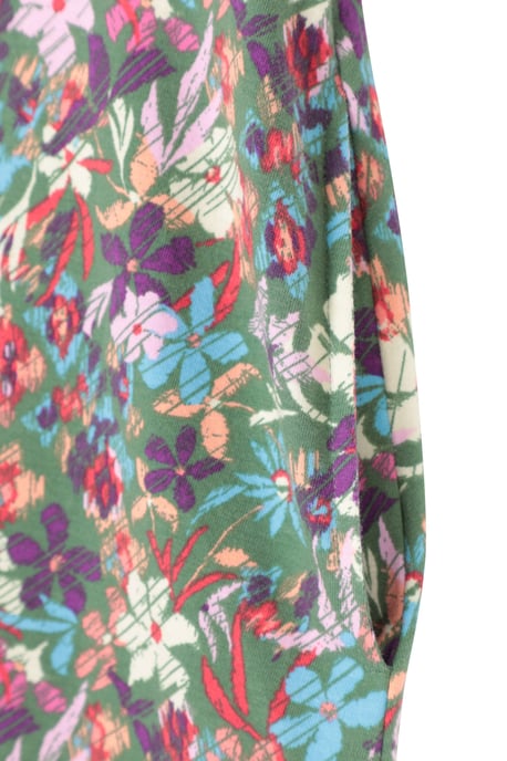 Orchid Patterned Women's UV Summer Dress with Side Pockets Holiday Beach Dress Teal - Image 5