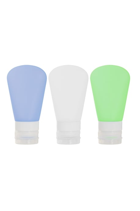 Silicone Travel Bottle Set 60ml Lightweight Non Drip Cap Squeezable Containers White - Image 1