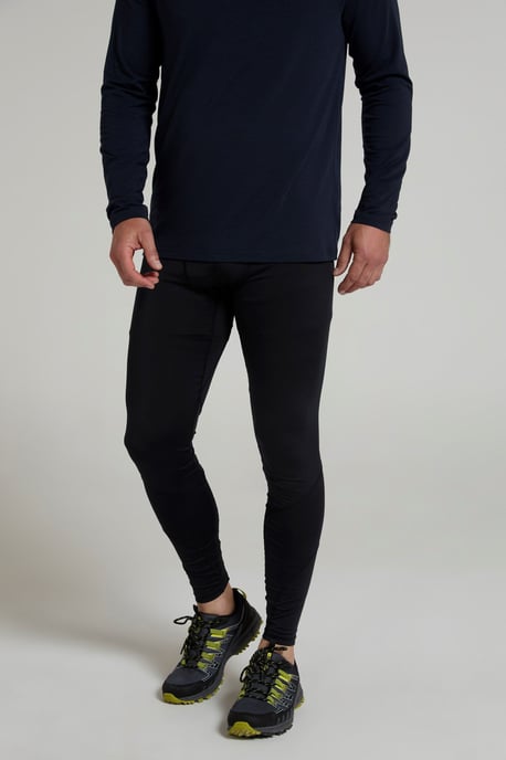 Men's Running Leggings Stretchy Quick Drying Sports Gym Bottoms Black - Image 2