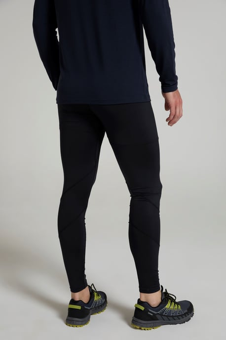 Men's Running Leggings Stretchy Quick Drying Sports Gym Bottoms Black - Image 3
