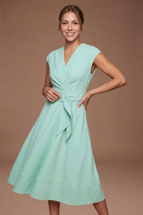 Petite Belted Crepe Dress - Image 2