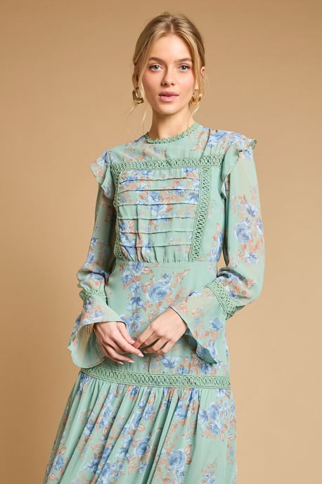 Pin Tuck Detail Midi Dress - Image 2
