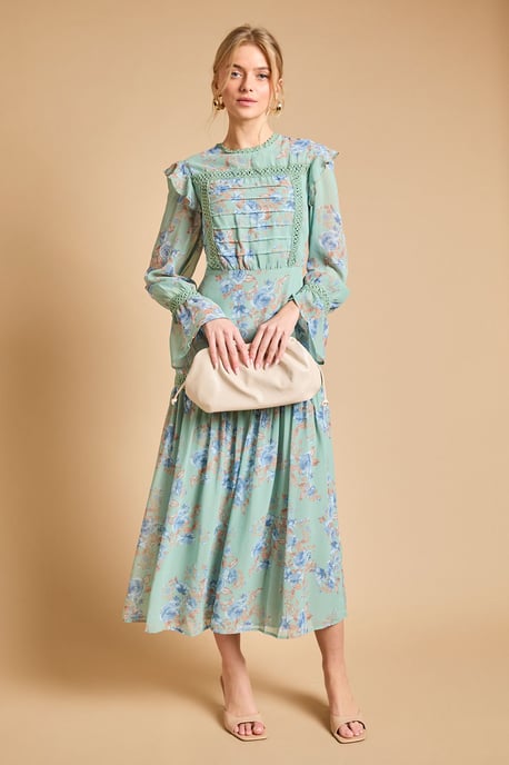 Pin Tuck Detail Midi Dress - Image 4