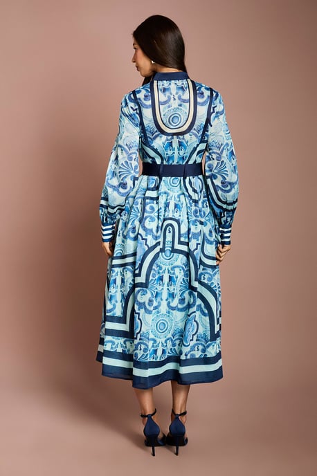 Lisa Tan Organza Belted Shirt Dress - Image 3