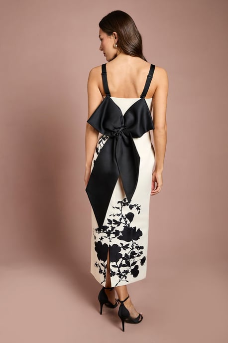 Printed Floral Pencil Midi Dress - Image 3