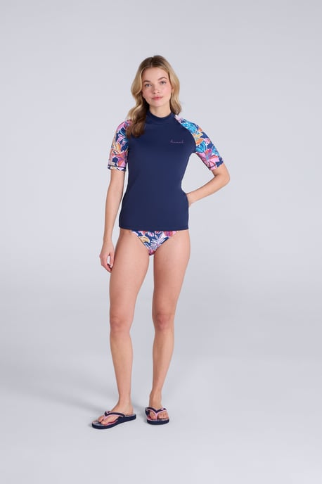 'Lucy' Women's Rash Vest Sun Protection Quick Drying Summer Beach Swimwear Navy - Image 1
