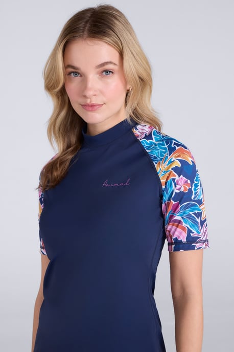 'Lucy' Women's Rash Vest Sun Protection Quick Drying Summer Beach Swimwear Navy - Image 2