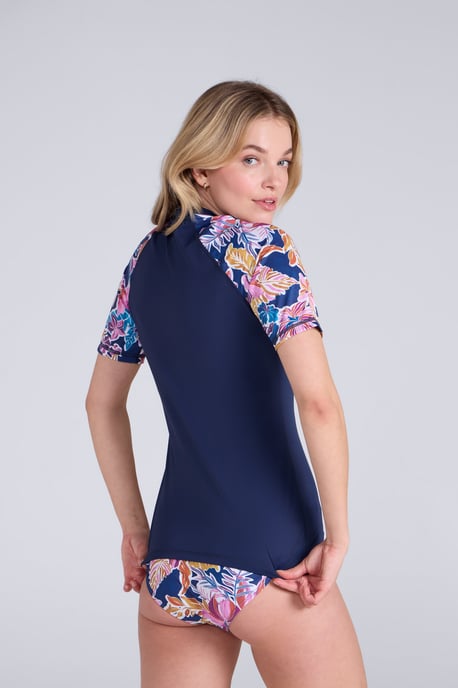 'Lucy' Women's Rash Vest Sun Protection Quick Drying Summer Beach Swimwear Navy - Image 3
