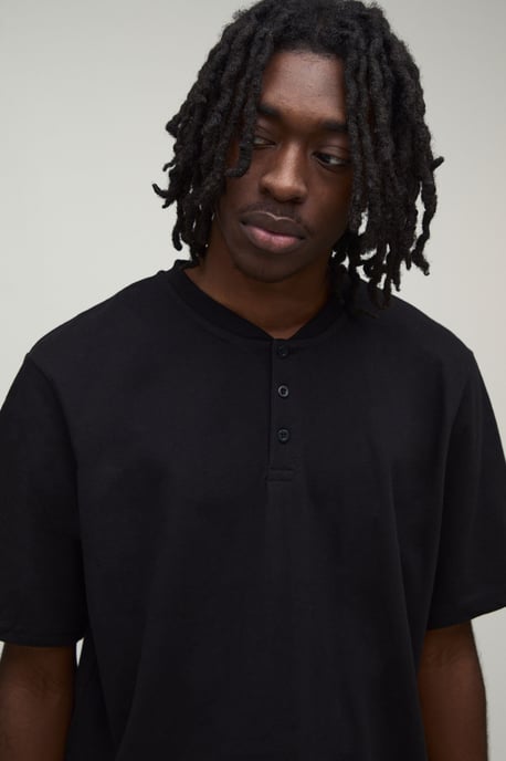 Relaxed Heavyweight Henley T-shirt - Image 3