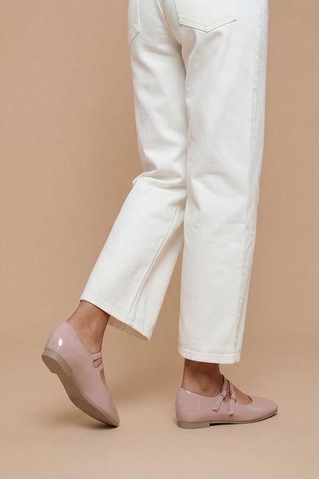 Shirley Faux Patent Leather Double Buckle Flat Ballerinas - Image 2