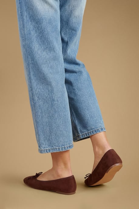 Beatrice Faux Suede Square Toe Ballet Pumps - Image 2