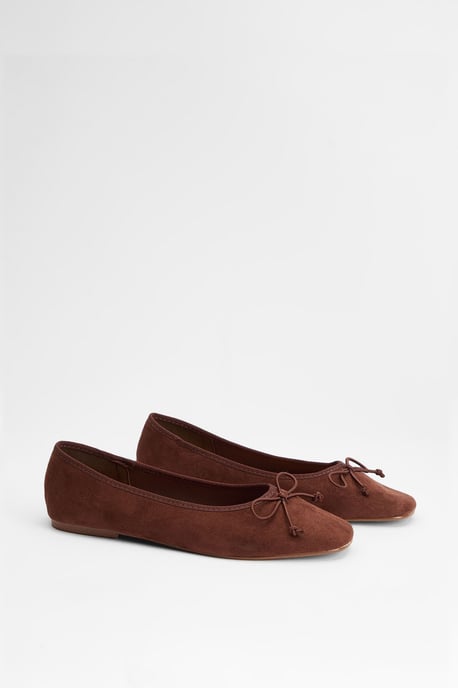 Beatrice Faux Suede Square Toe Ballet Pumps - Image 3