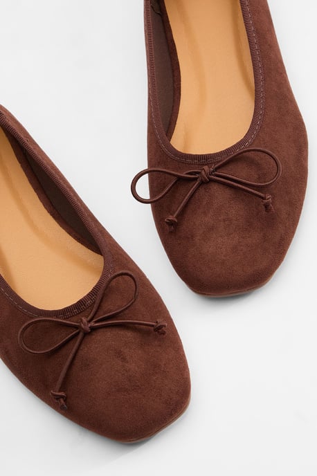 Beatrice Faux Suede Square Toe Ballet Pumps - Image 5